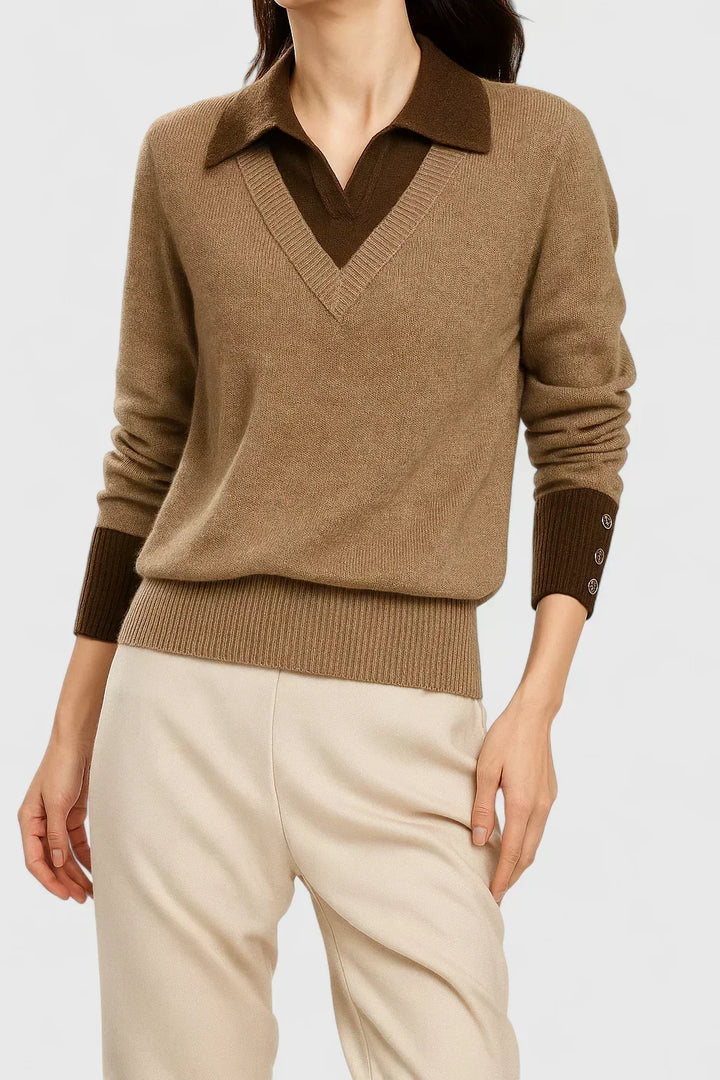 Pauline | Collared V-Neck Sweater