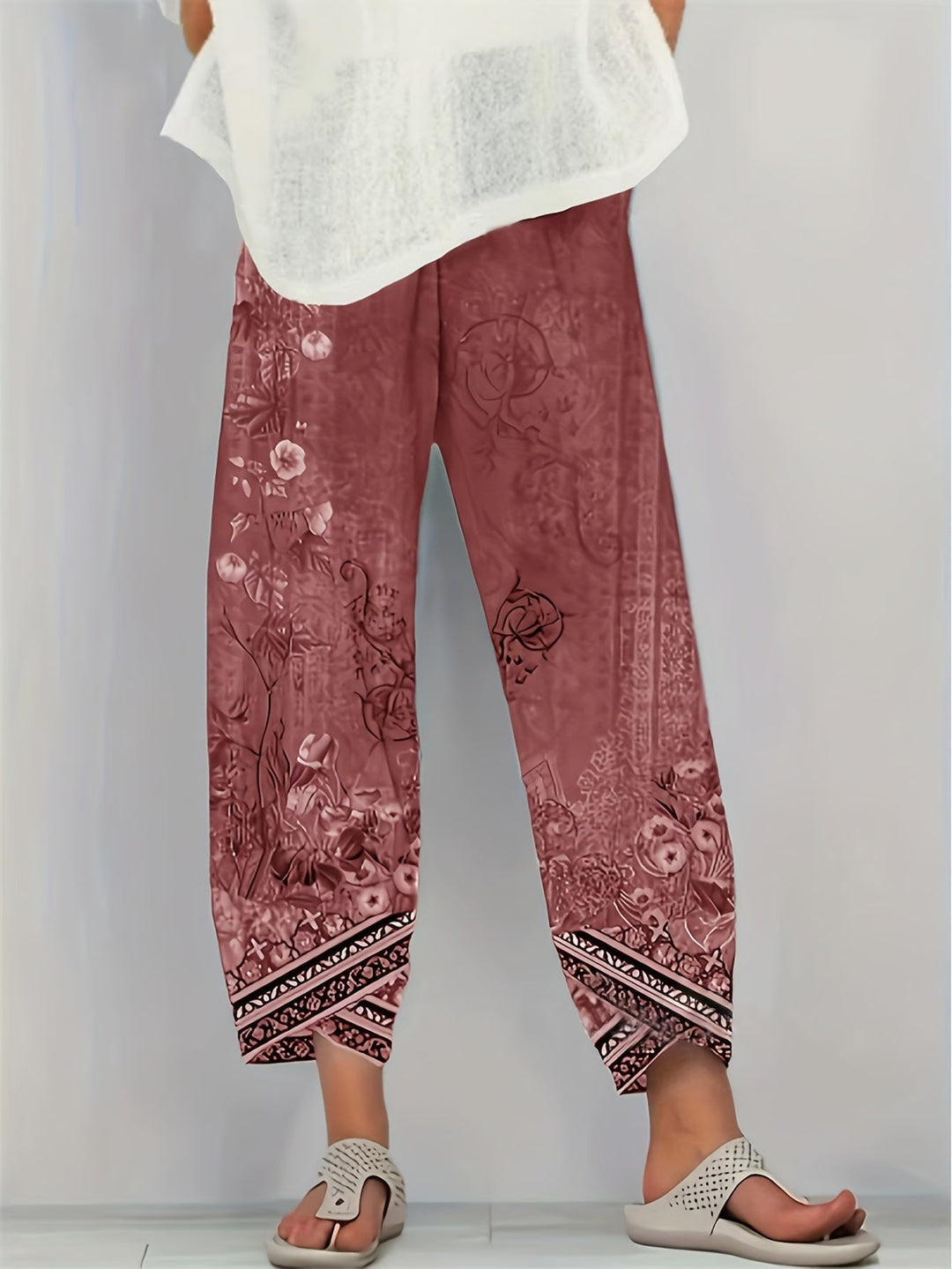 BRIELLE | BOTANICAL WIDE-LEG TROUSERS