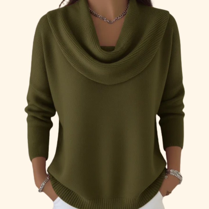 Darcy | Draped Cowl-Neck Sweater
