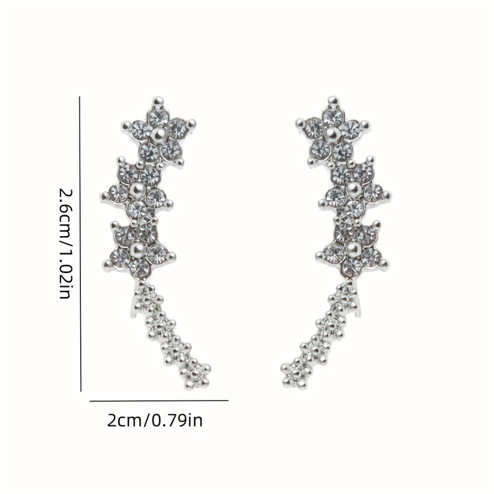 FLORAL RHINESTONE GOLD EARRINGS