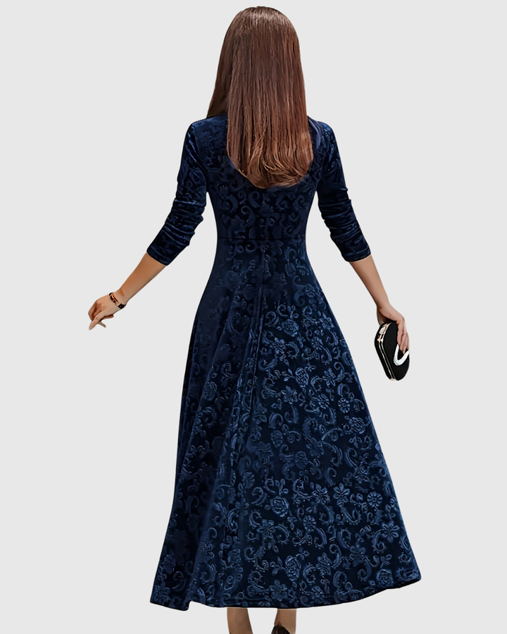 VESPERA | GRACEFUL FLORAL MIDI DRESS