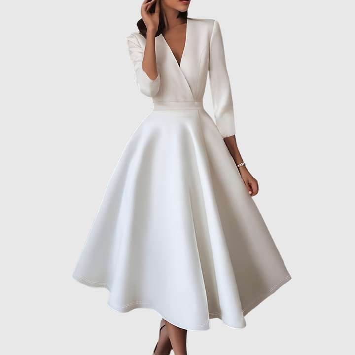 AVELIE | HIGH-WAISTED SLIM-FIT MIDI DRESS WITH FAIRY CHARM