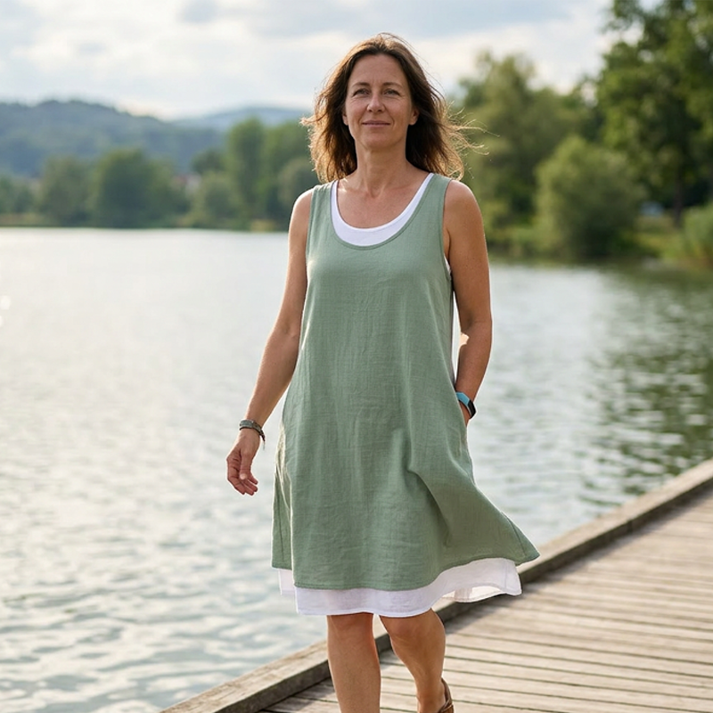 Elira™ | Two-Piece Look Tank Dress