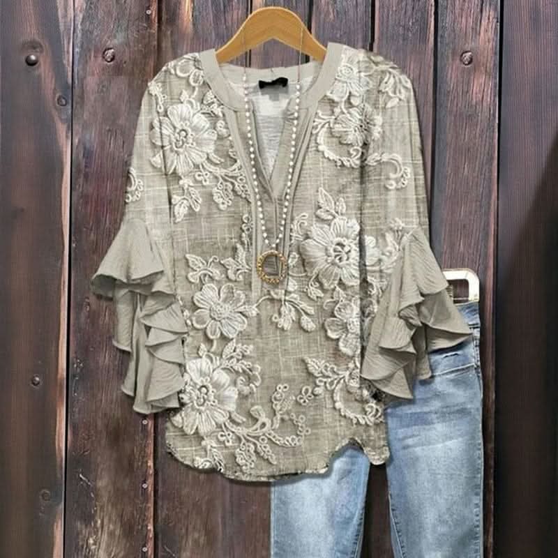 ELENORA WHISPER RUFFLE BLOUSE