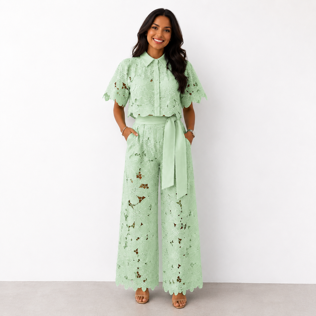 Isabela™ | Set Elegante a Due Pezzi con Dettagli in Pizzo