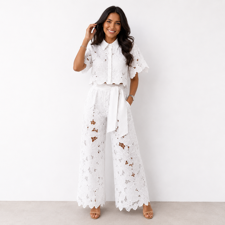 Isabela™ | Set Elegante a Due Pezzi con Dettagli in Pizzo