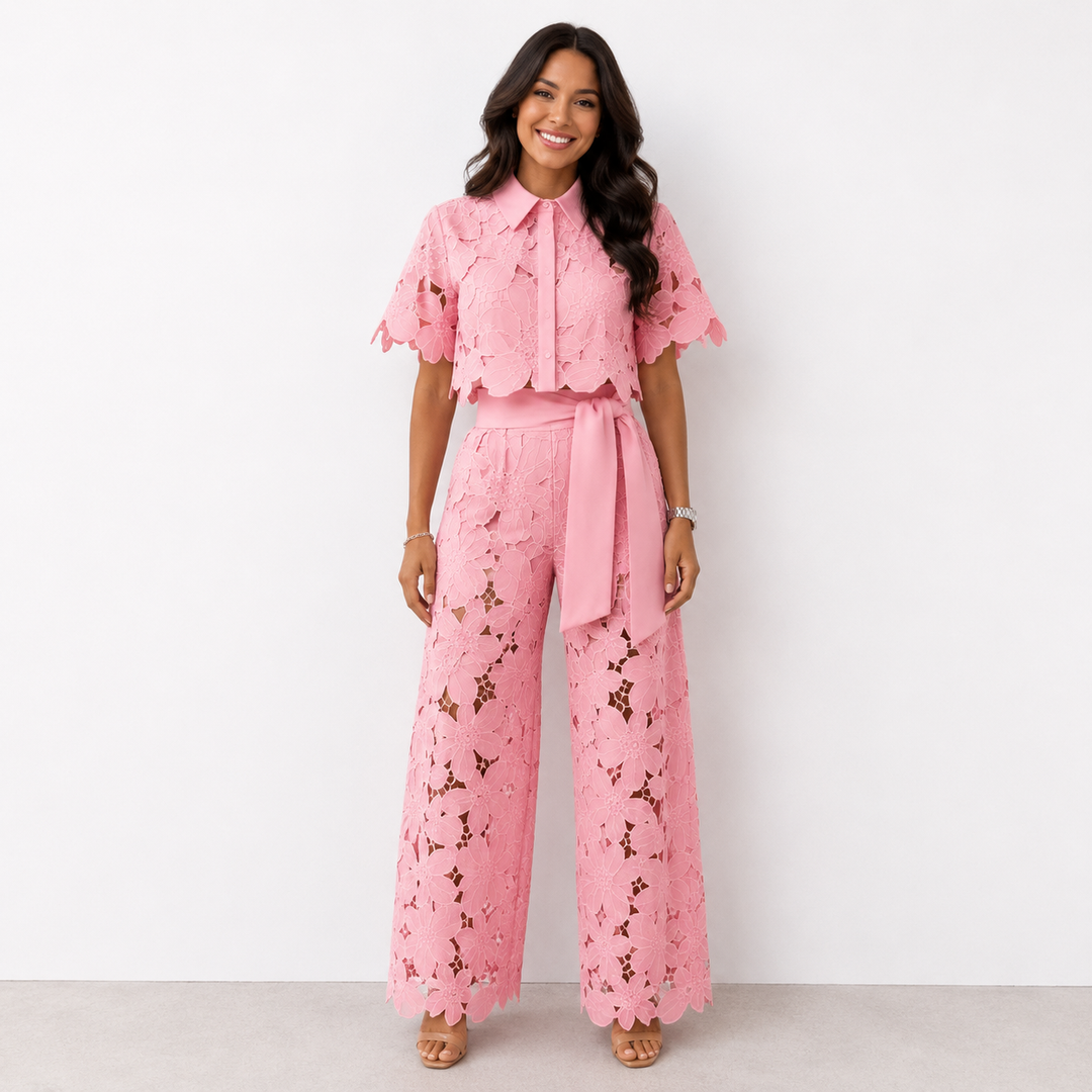 Isabela™ | Set Elegante a Due Pezzi con Dettagli in Pizzo