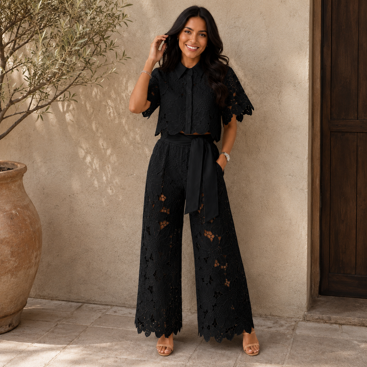 Isabela™ | Set Elegante a Due Pezzi con Dettagli in Pizzo