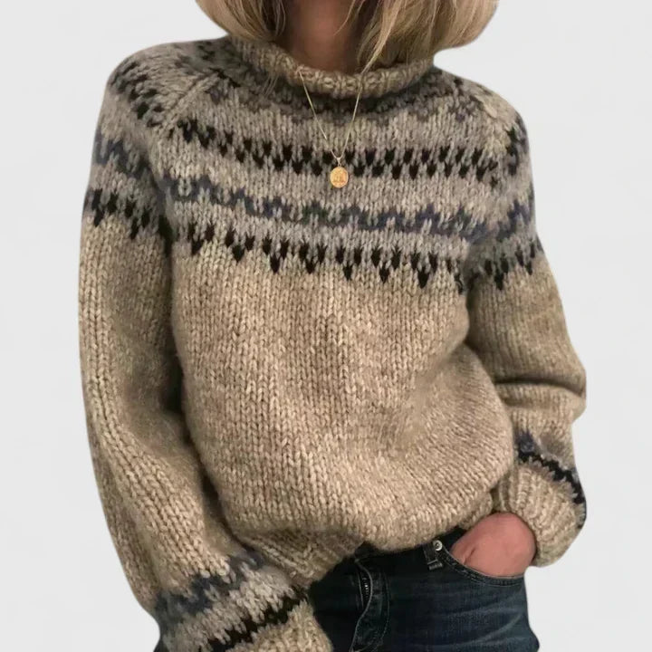 Carys | Nordic Pattern Roll-Neck Sweater