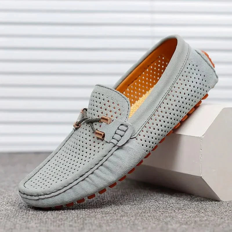 GIANNI PERFORATED LEATHER LOAFERS