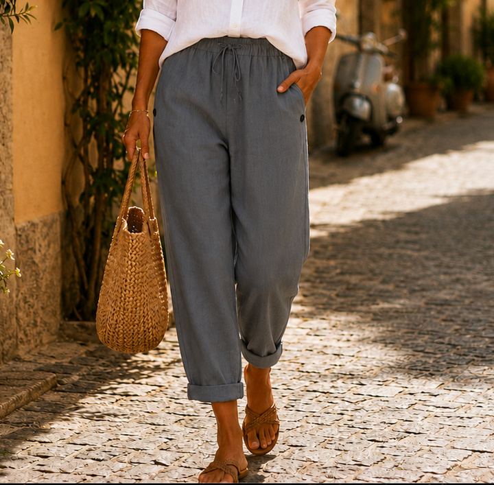 Rosa | Pantaloni di Lino Leggeri