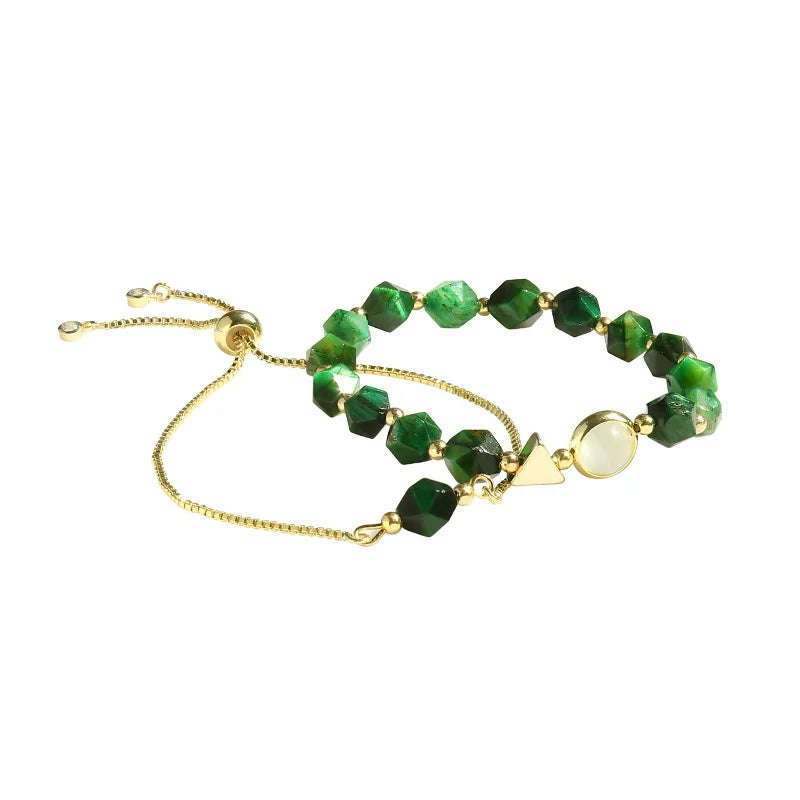 ELEGANT GREEN GEM BRACELET SET