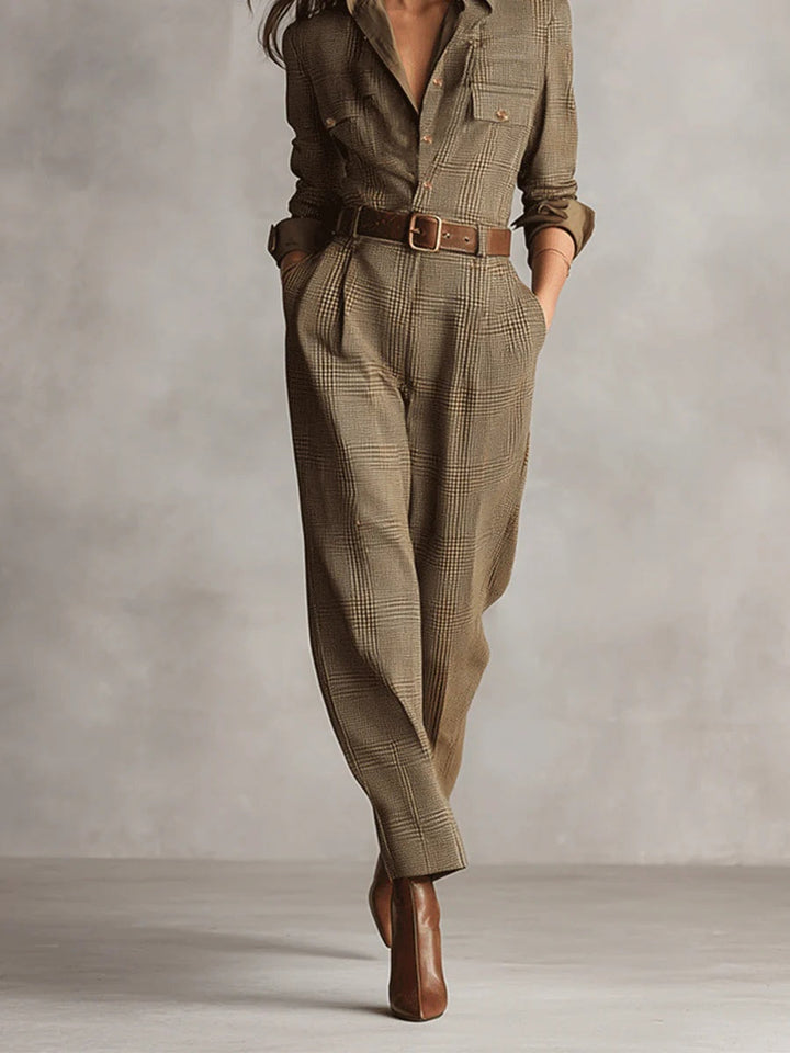Corenne - Elegant Plaid Dress