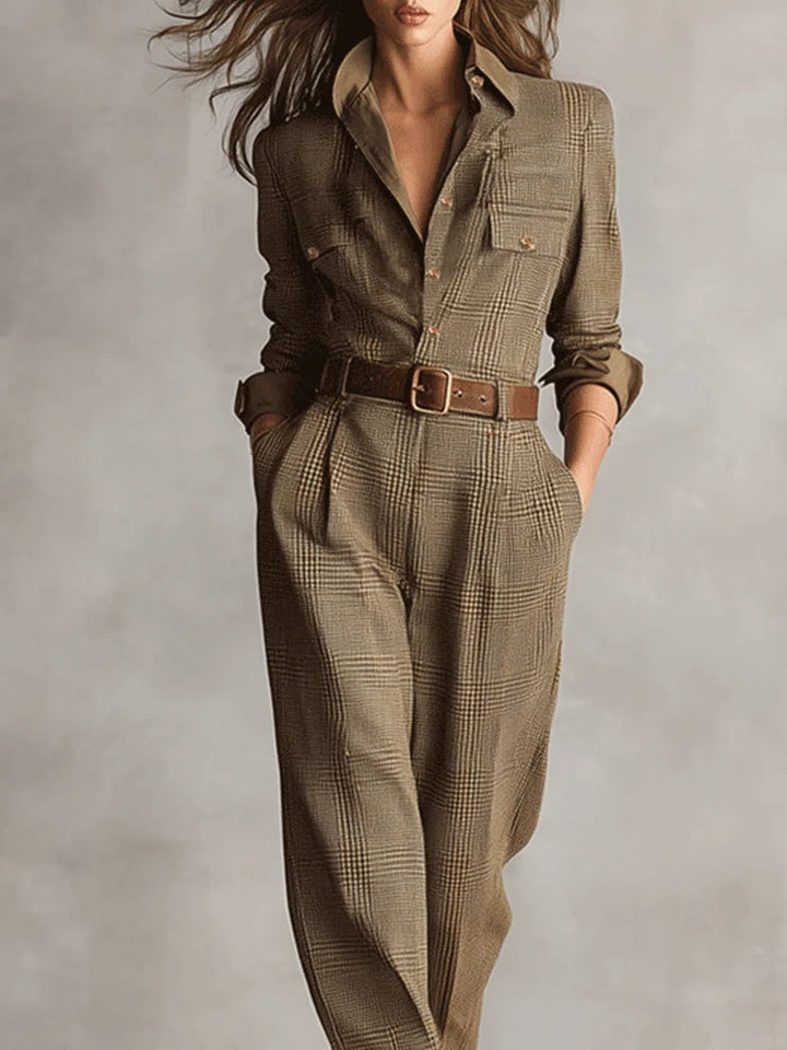 Corenne - Elegant Plaid Dress