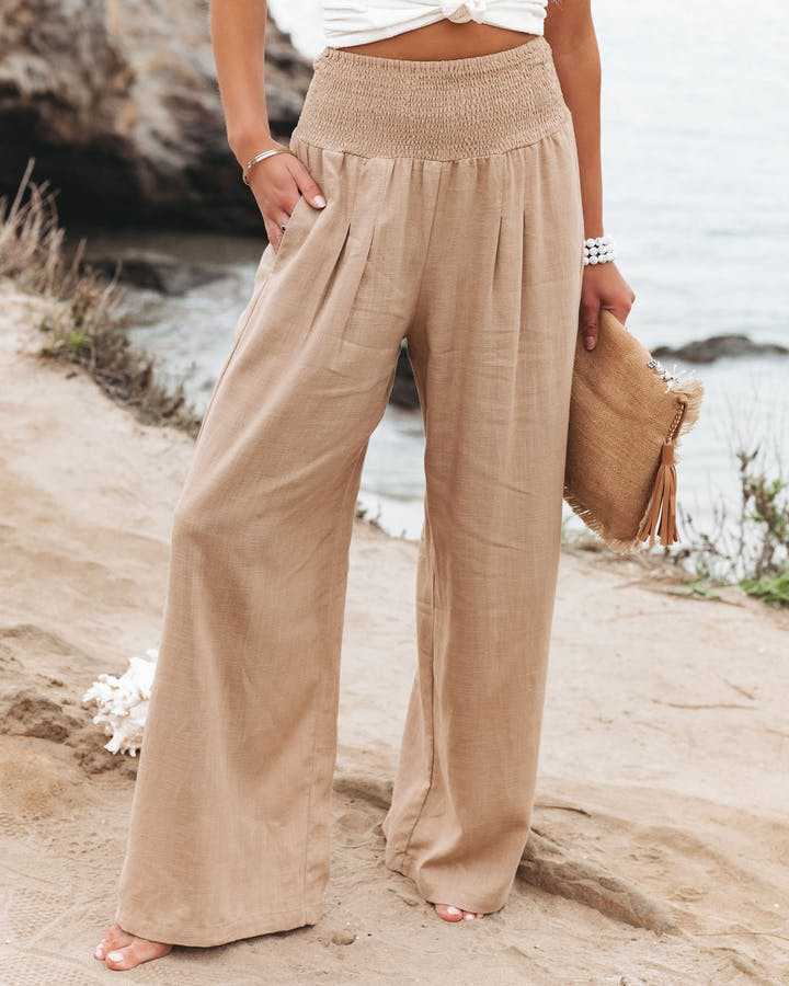 ANNELISE | SMOCKED WAIST TROUSERS