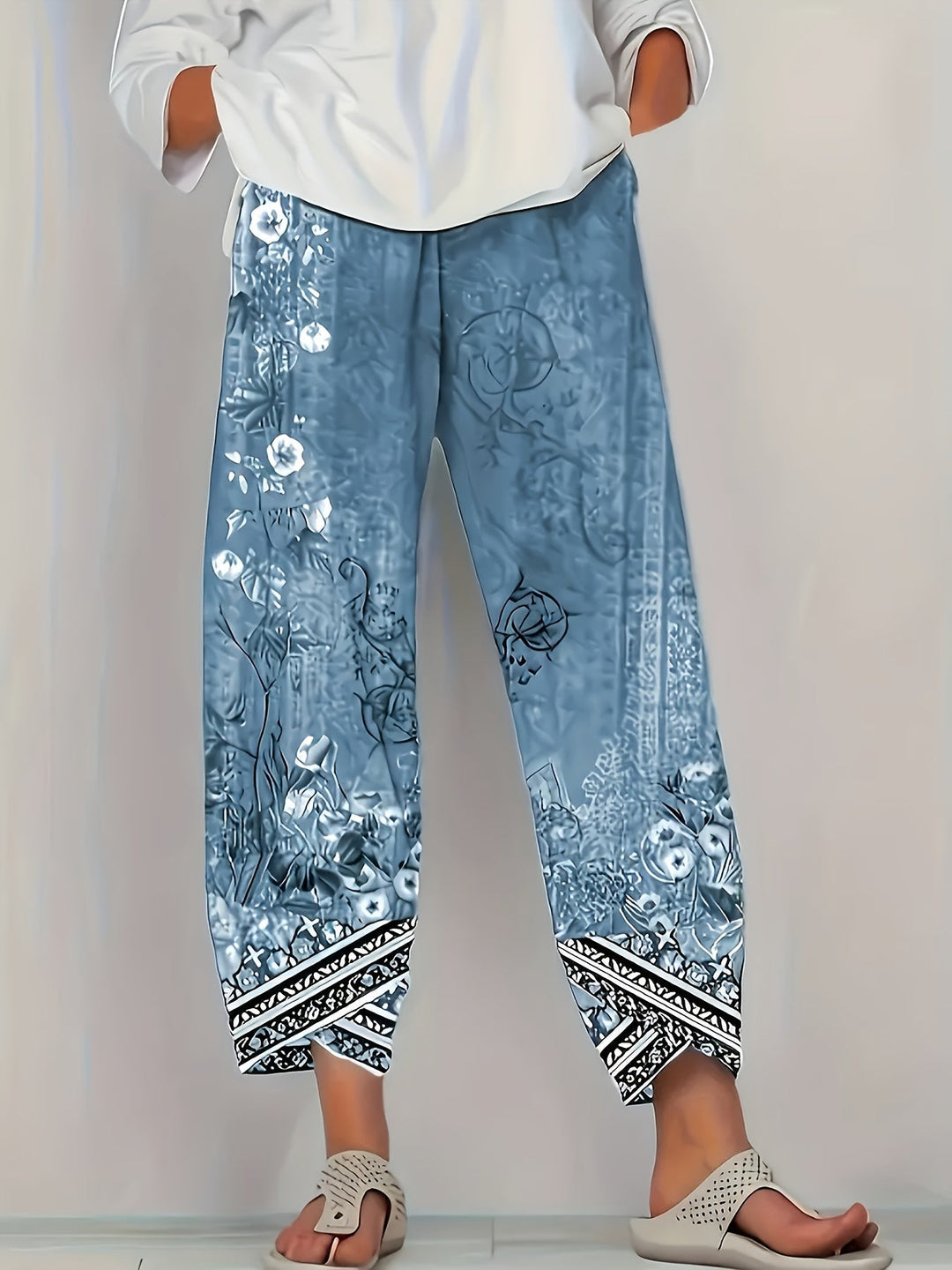 BRIELLE | BOTANICAL WIDE-LEG TROUSERS
