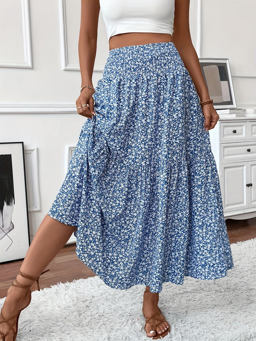 TAHLIA | TIERED FLORAL MAXI SKIRT