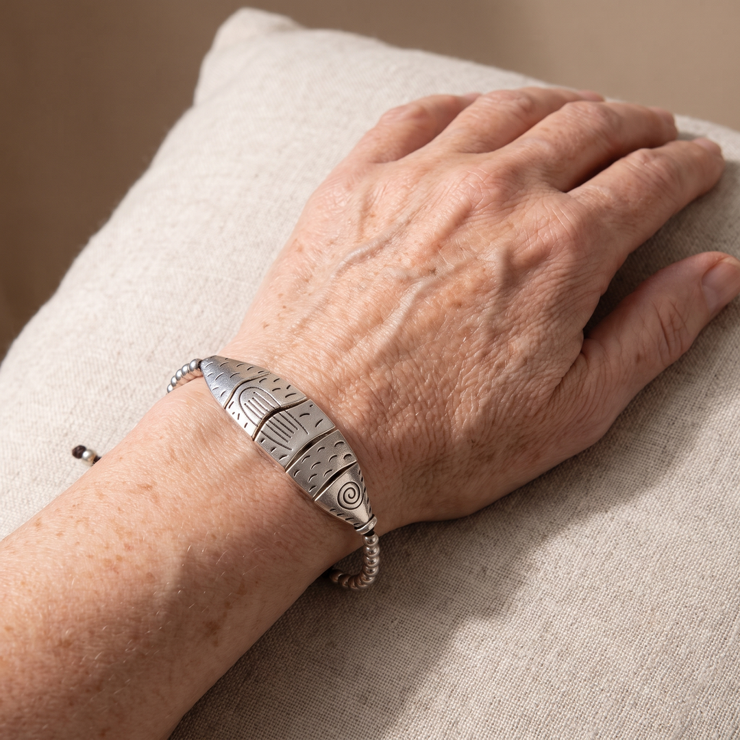 Delphine | Articulated Fish Charm Cord Bracelet